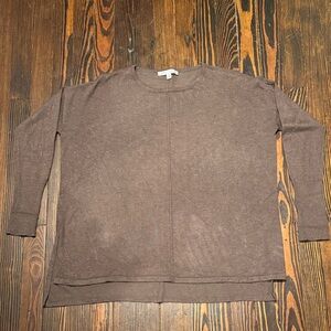 Larry Levine Taupe Long Sleeve Tunic Top